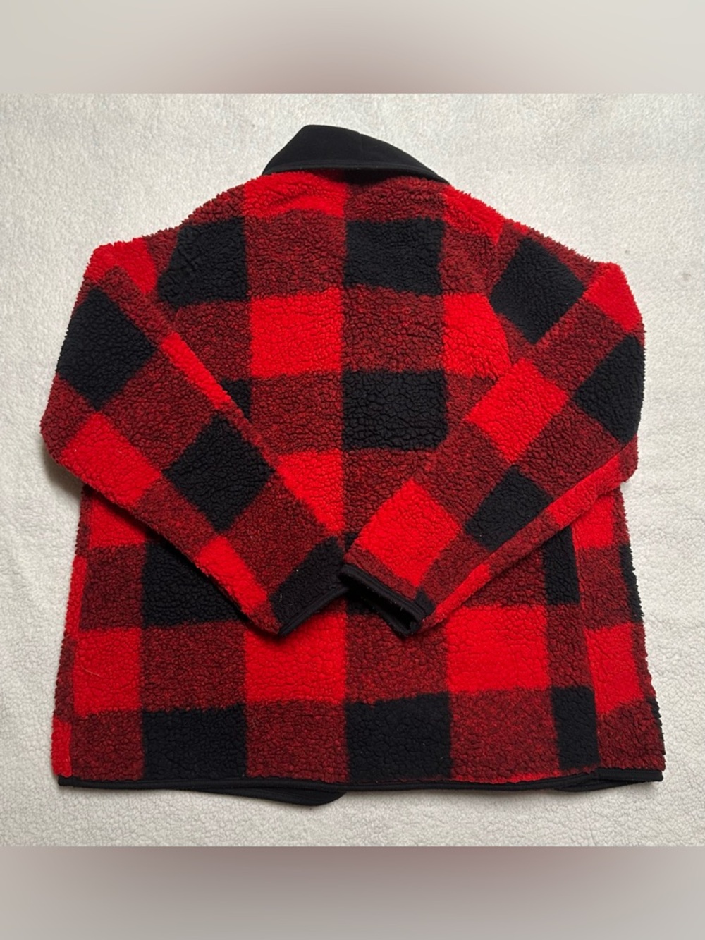 Sonoma Red and Black Buffalo Plaid Teddy Coat - Picture 5 of 5